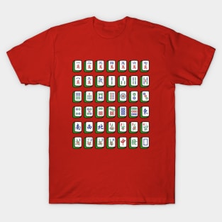 Mahjong Game Tiles Neatly Arranged. It's Mahjong Time! T-Shirt